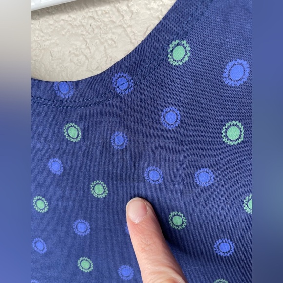 Gudrun Sjoden Navy Polka Dot Sleeveless 100% Modal Dress Size Small One Pocket - Picture 11 of 11